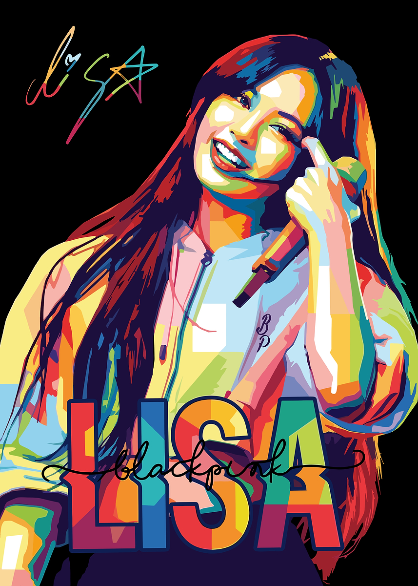 Lisa Blackpink Pop Art Portrait' Poster, picture, metal print