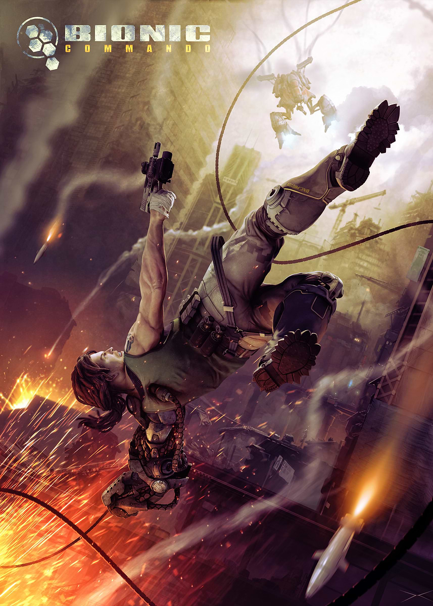 'Bionic Commando Action Scene' Poster, picture, metal print, paint by ...