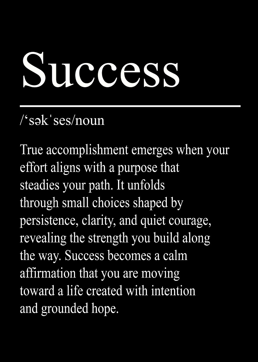 Success Defination 'Success Definition – Black | Minimalist Typography Poster' Poster ...