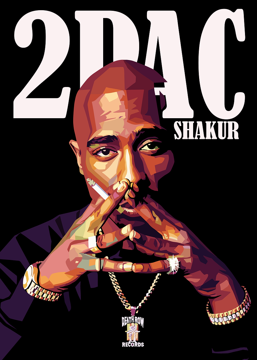 2Pac Shakur Portrait' Poster, picture, metal print, paint by