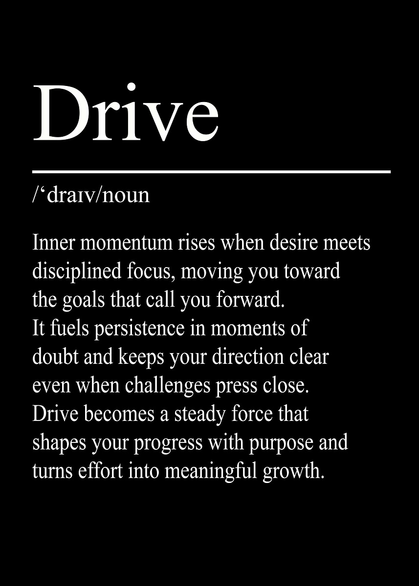 'Drive Definition – Black | Minimalist Typography Poster' Poster ...