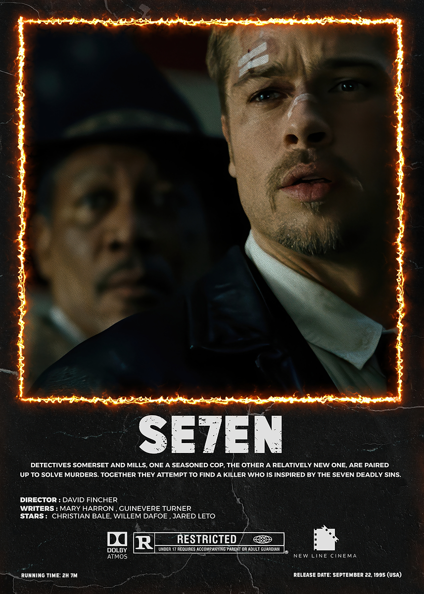 Se7en Movie Poster' Poster, picture, metal print, paint by