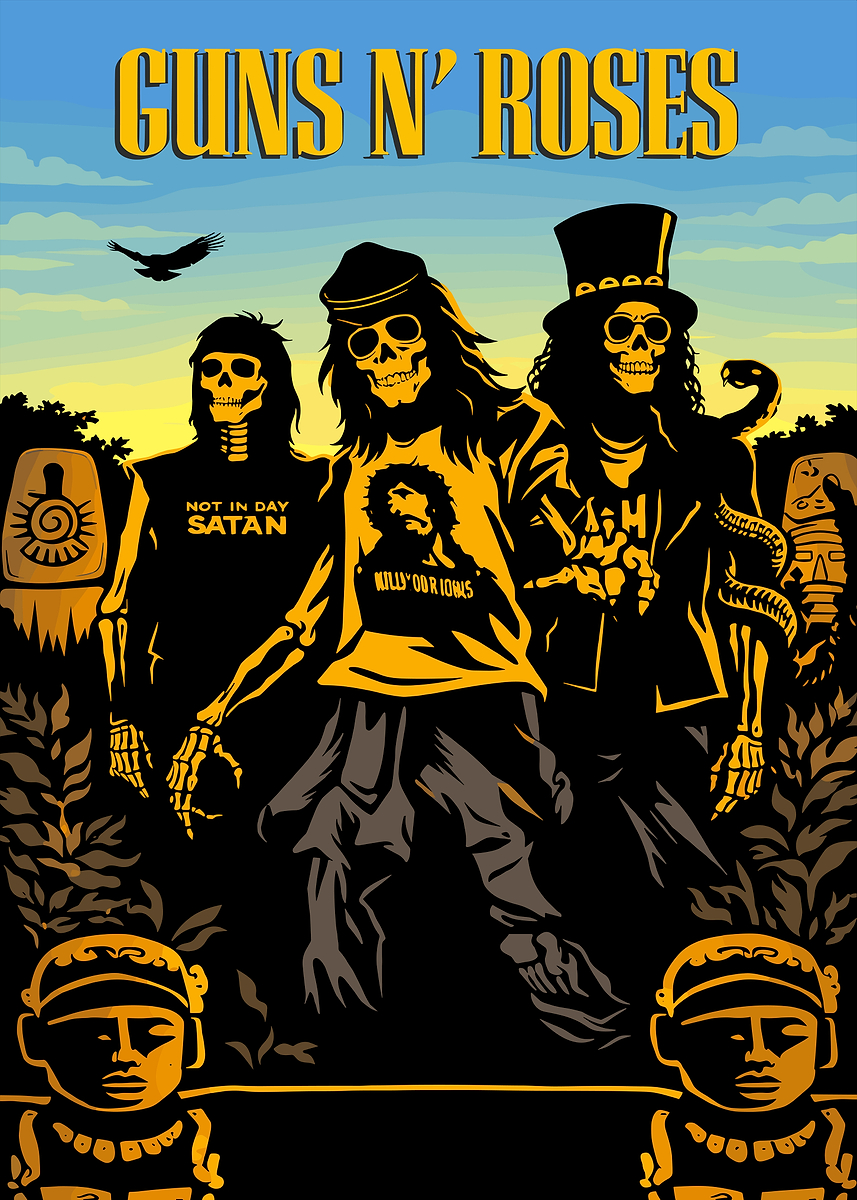 Guns N' Roses Skeleton Band' Poster, picture, metal print, paint