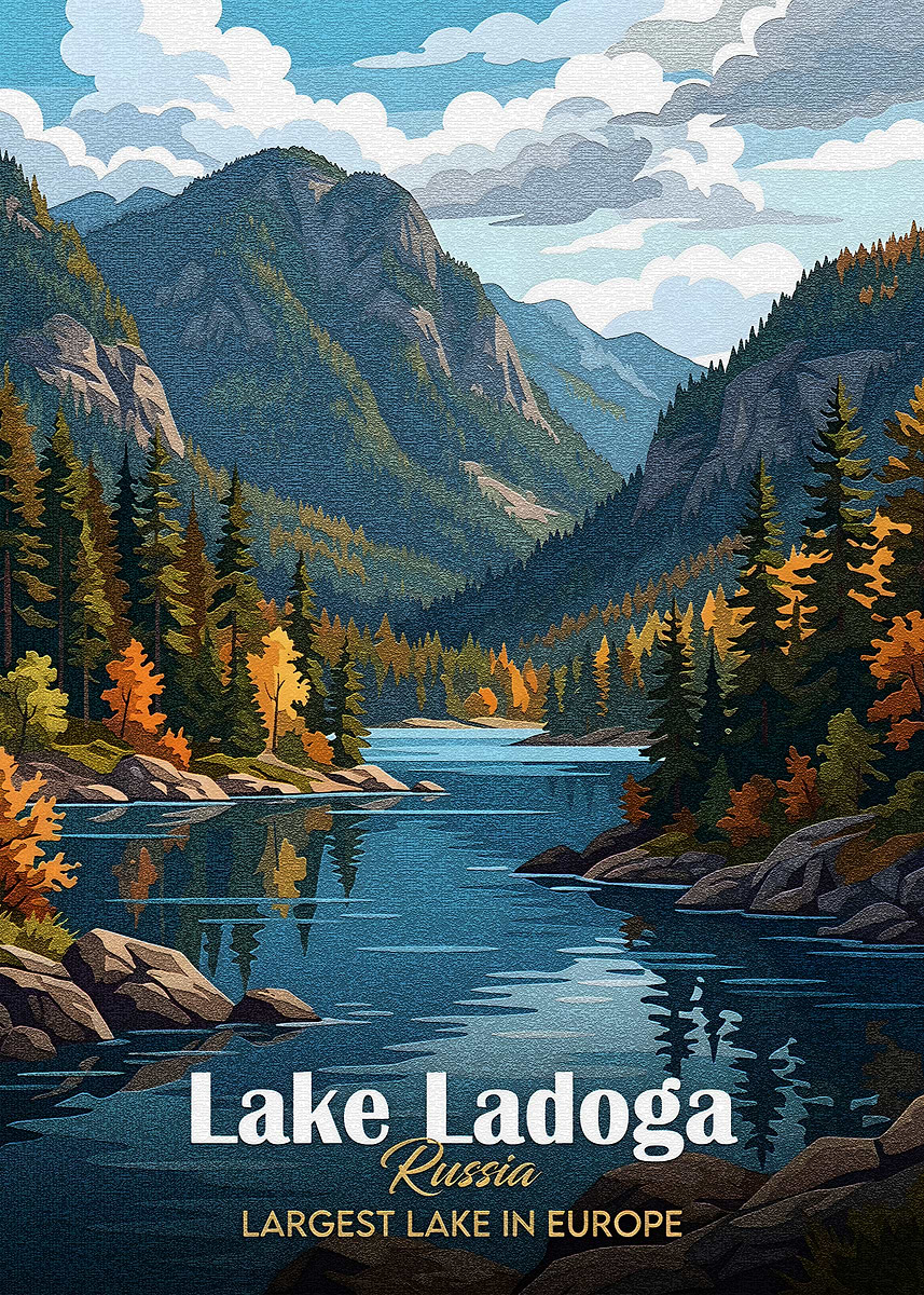 Lake Ladoga, Russia Landscape Art' Poster, picture, metal print