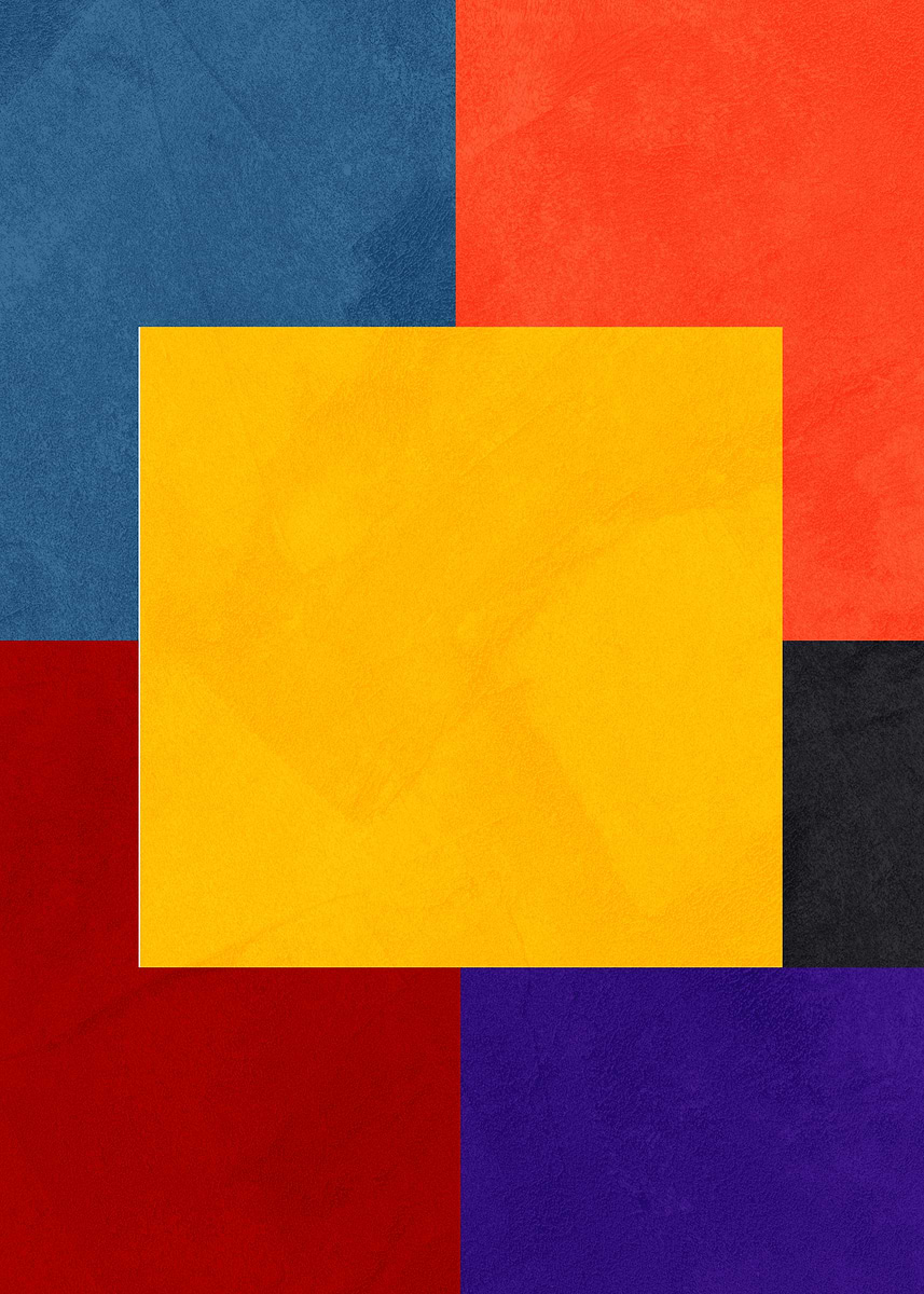 'Geometric Color Block Abstract' Poster, picture, metal print, paint by ...