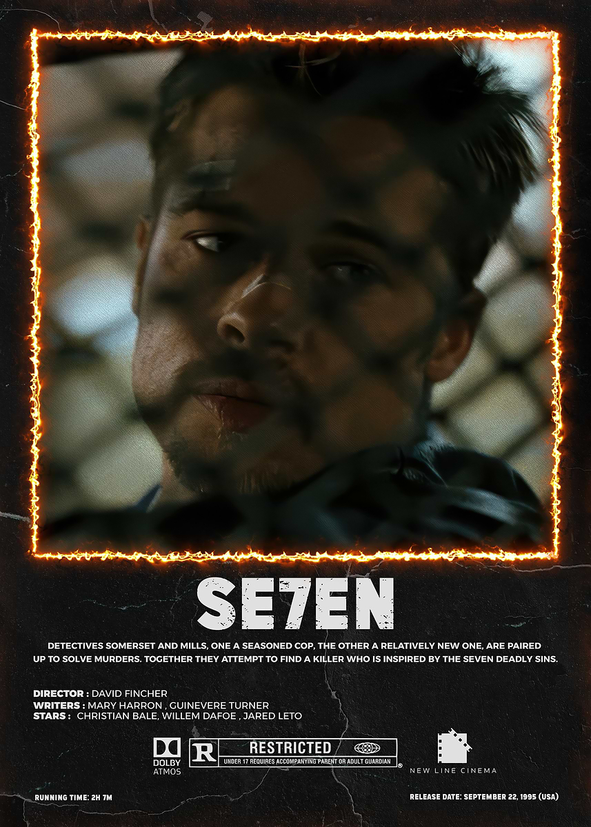 Se7en Movie Poster ' Poster, picture, metal print, paint by