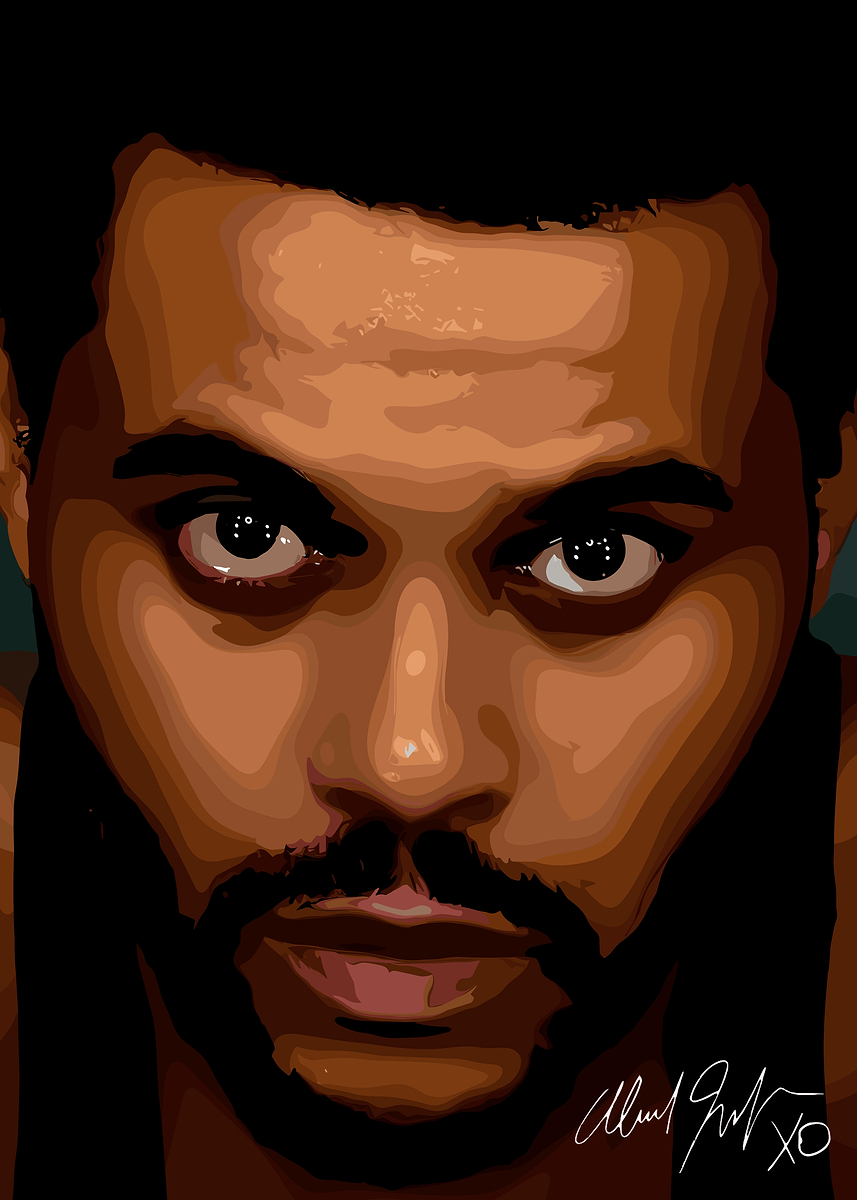 'The Weeknd Portrait Digital Art' Poster, picture, metal print, paint ...