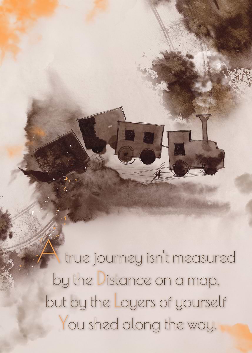 'Watercolor Train with Inspirational Journey Quote' Poster, picture ...