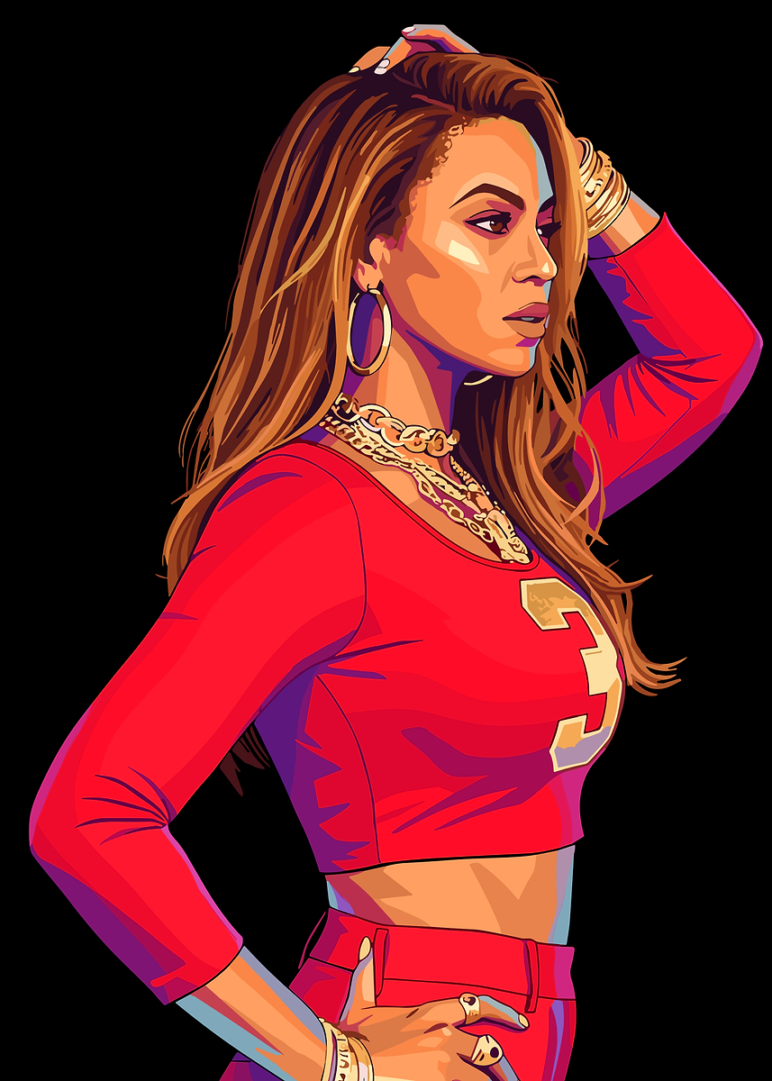 'Beyonce Knowles Digital Art Portrait' Poster, picture, metal print ...