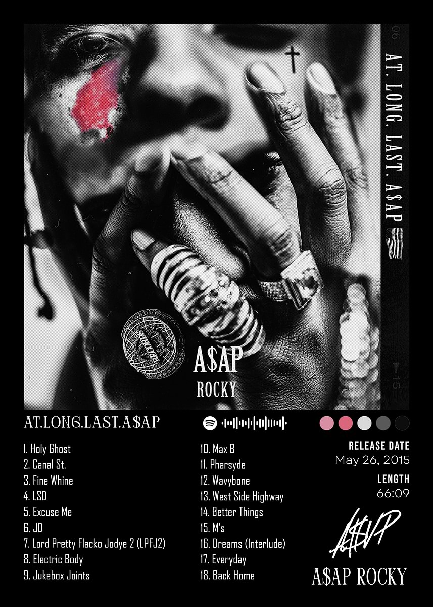 'A$AP Rocky - AT.LONG.LAST.ASAP Album' Poster, picture, metal print ...