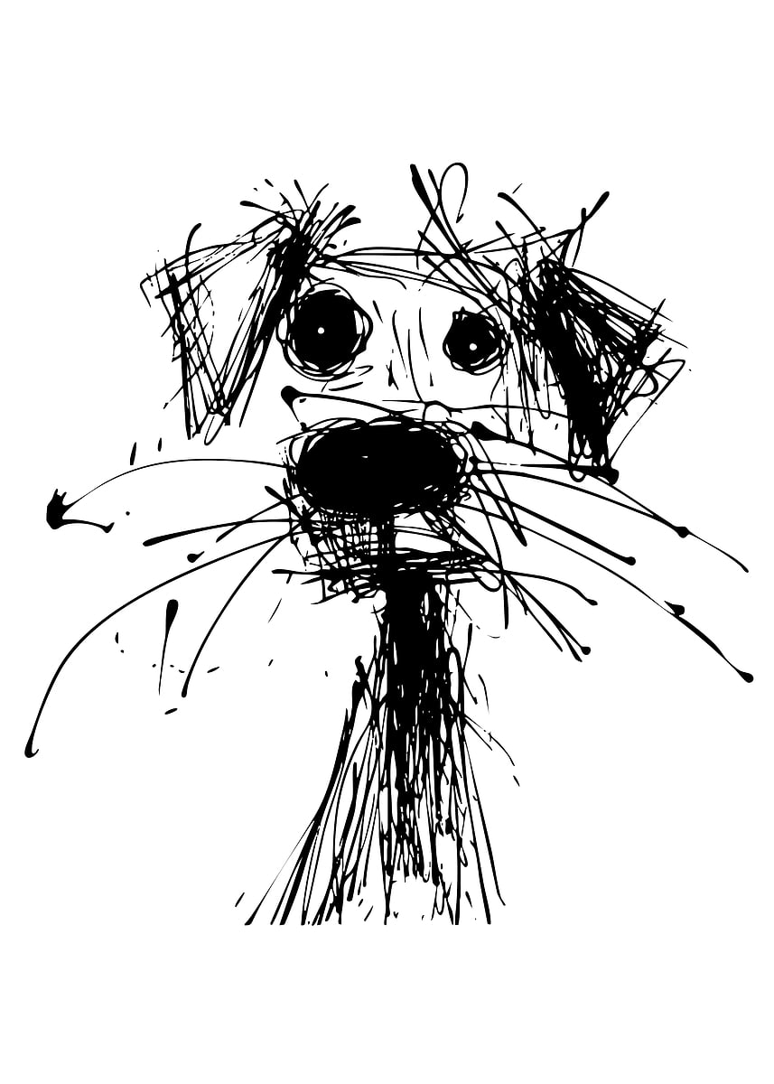 'Abstract Dog Sketch' Poster, picture, metal print, paint by Alaye ...