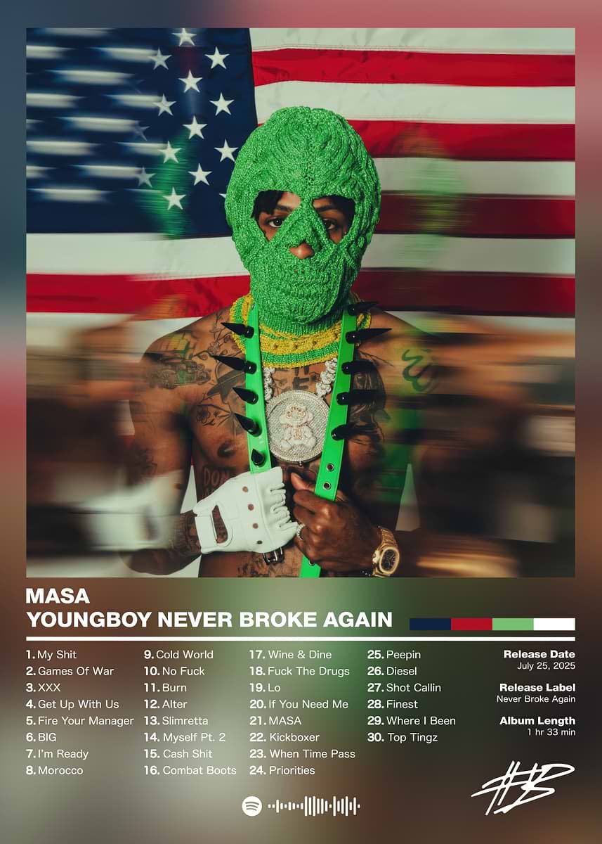 YoungBoy Never Broke Again - MASA' Poster, picture, metal print