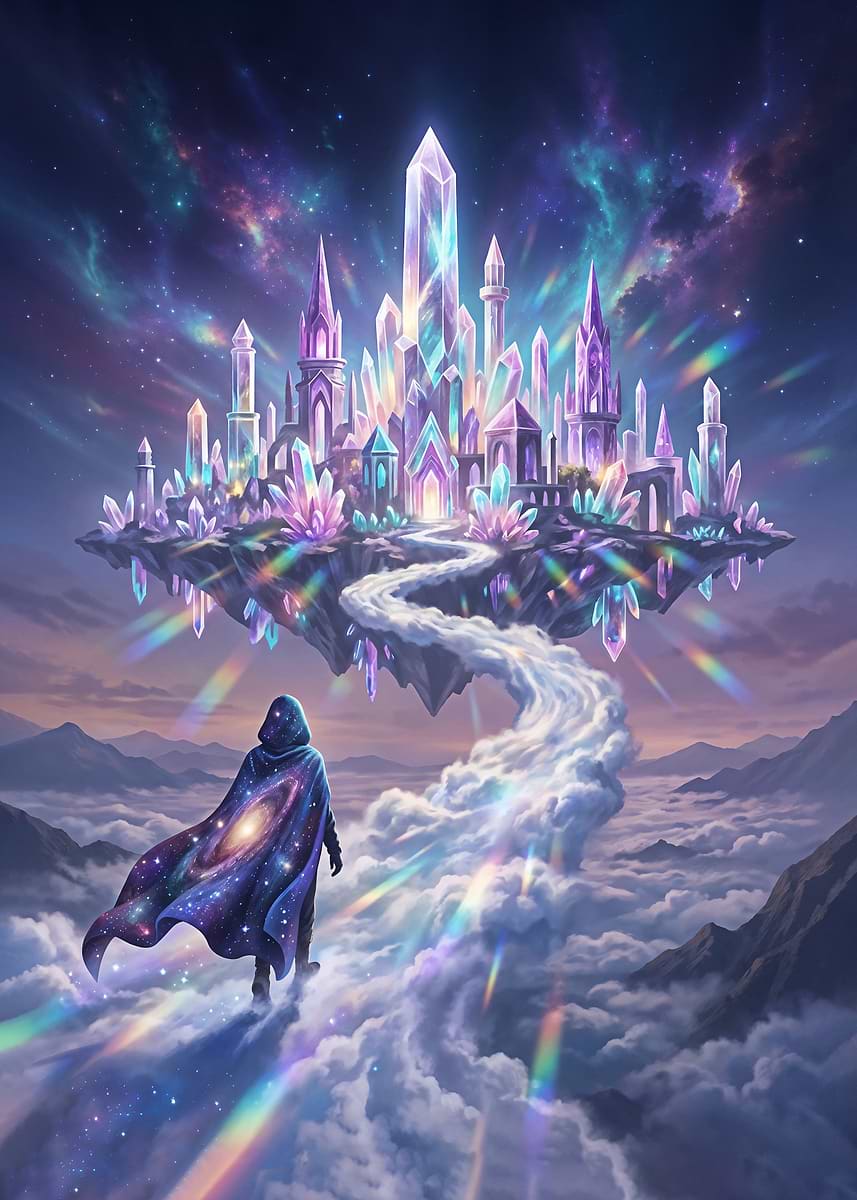 Crystal Castle in the Sky' Poster, picture, metal print, paint by
