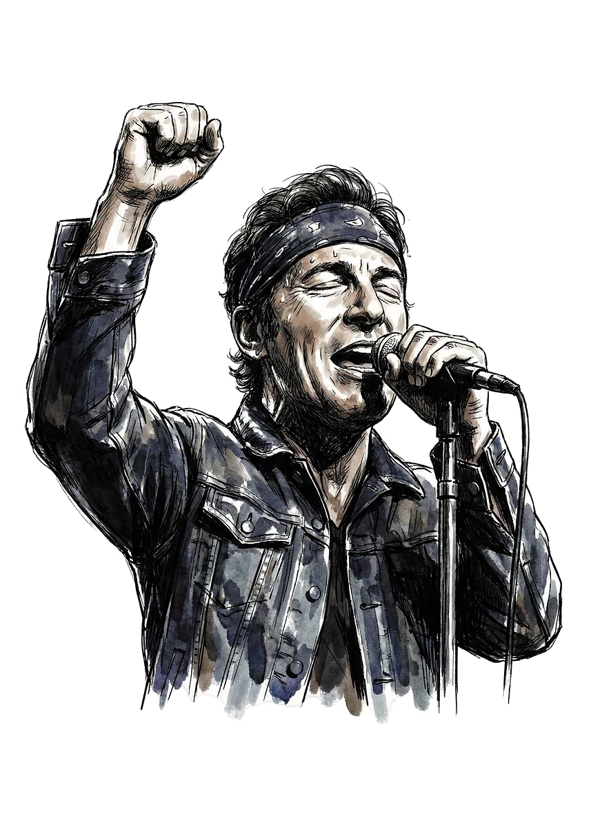 'Bruce Springsteen Illustration' Poster, picture, metal print, paint by ...