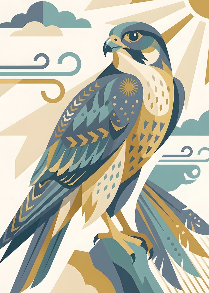 'Stylized Falcon Illustration' Poster, picture, metal print, paint by ...