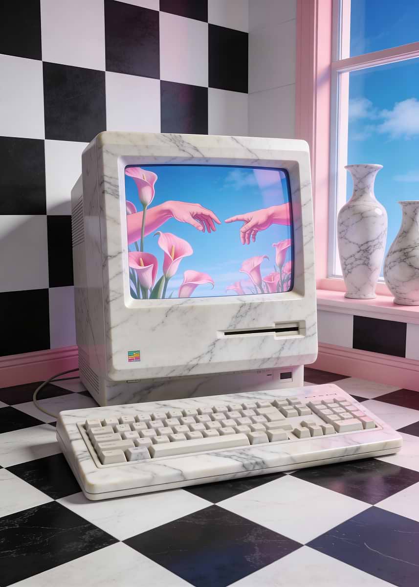 Adam Computer Poster 'Marble Macintosh with Creation of Adam' Poster, picture, metal print ...