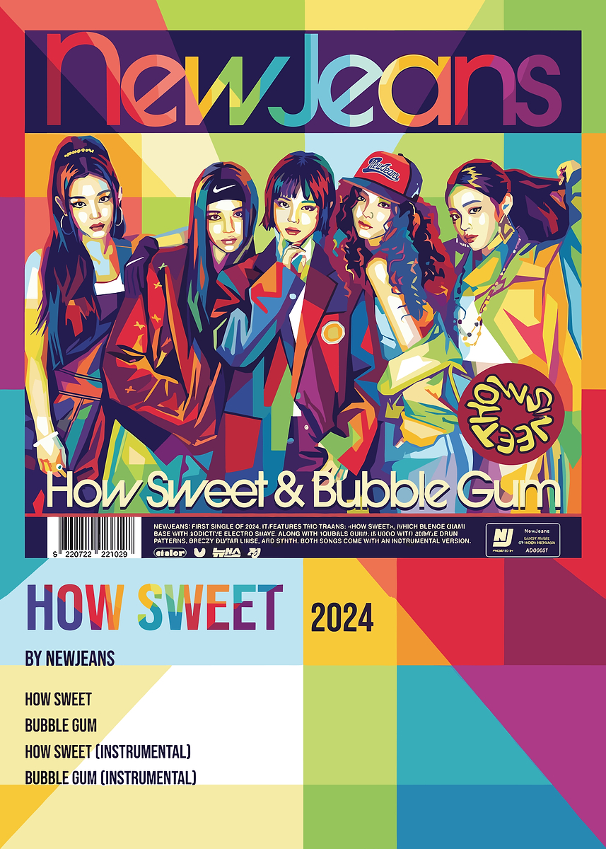 NewJeans How Sweet & Bubble Gum' Poster, picture, metal print