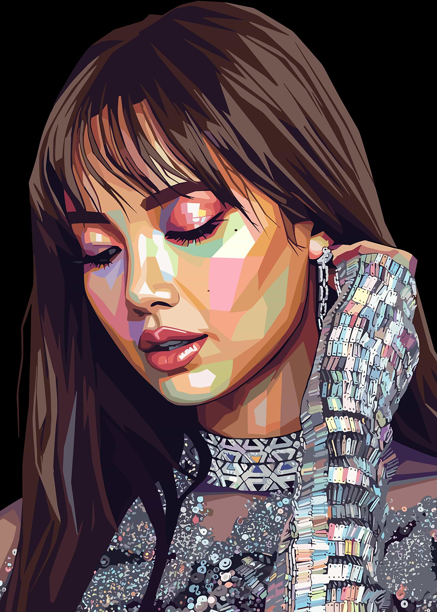 Realistic Lisa 'Lisa from Blackpink, digital portrait' Poster, picture, metal print ...