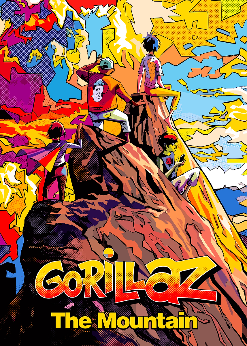Gorillaz: The Mountain' Poster, picture, metal print, paint by