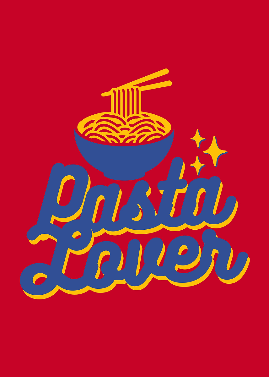 'Pasta Lover Graphic Design' Poster, picture, metal print, paint by ...