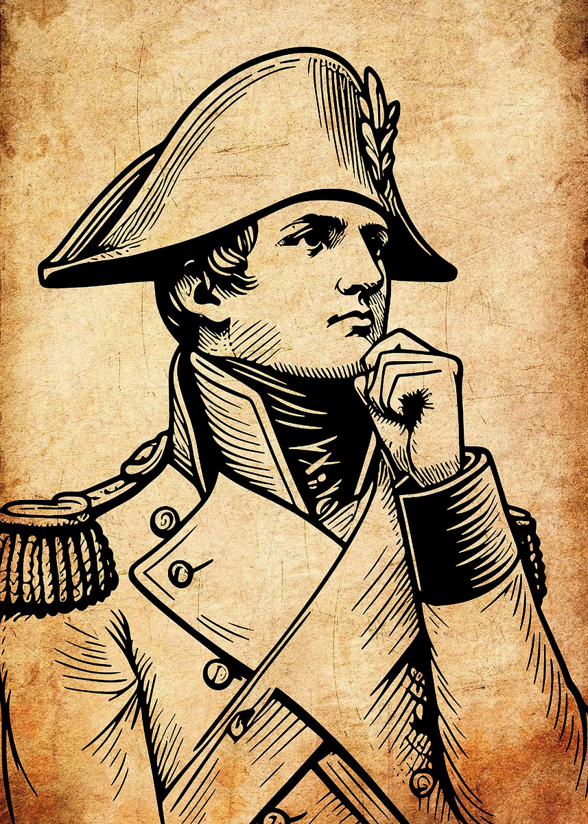 'Napoleon Bonaparte Portrait Illustration' Poster, picture, metal print ...