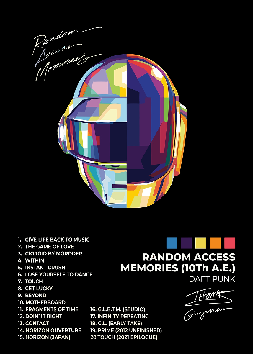 'Daft Punk Random Access Memories Artwork' Poster, picture, metal print ...