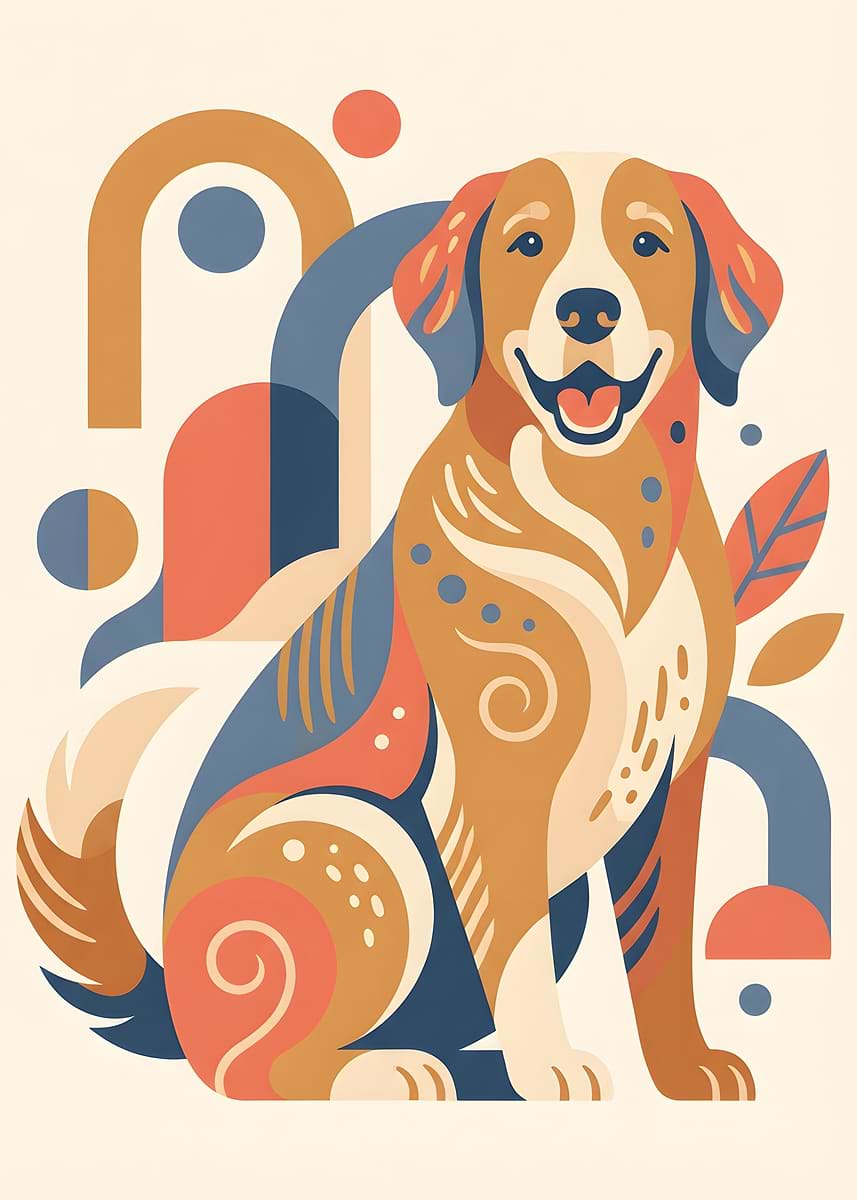 'Abstract Dog Art Print' Poster, picture, metal print, paint by ...