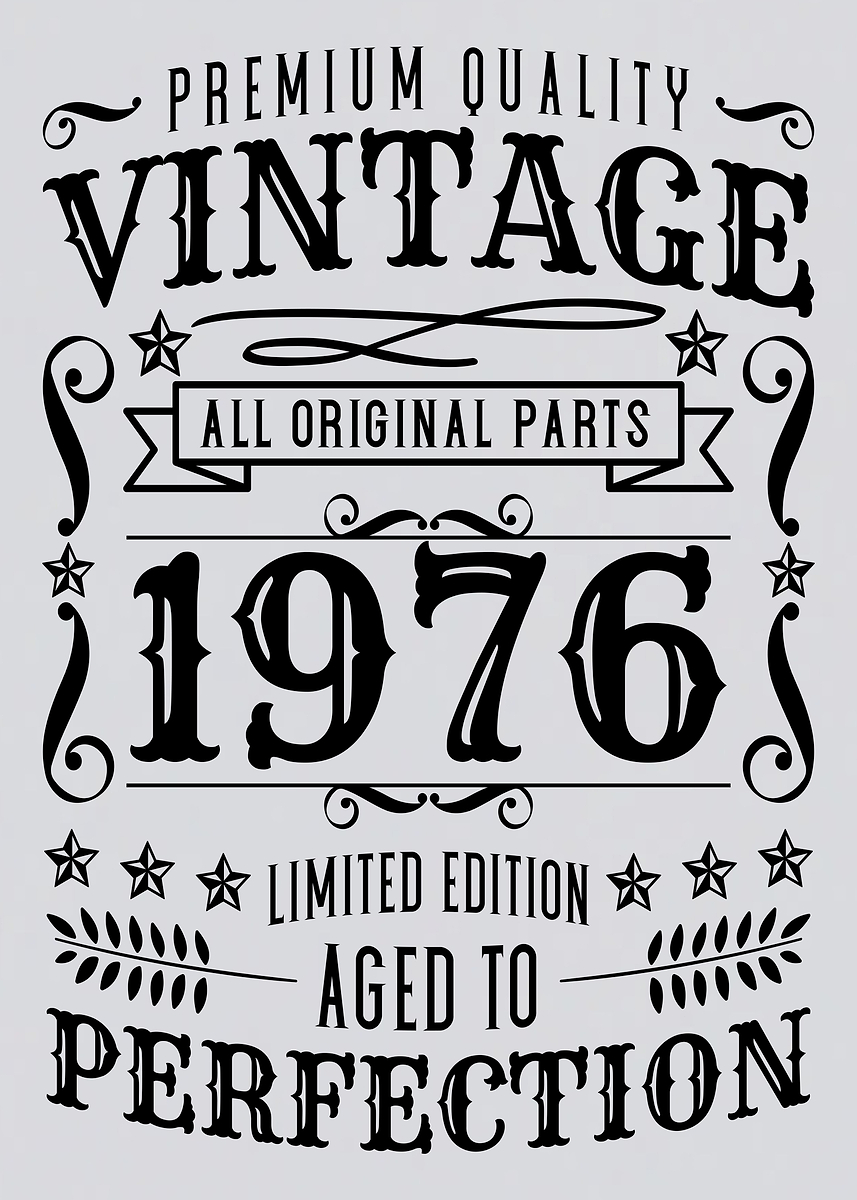 'Vintage 1976 Aged to Perfection ' Poster, picture, metal print, paint ...