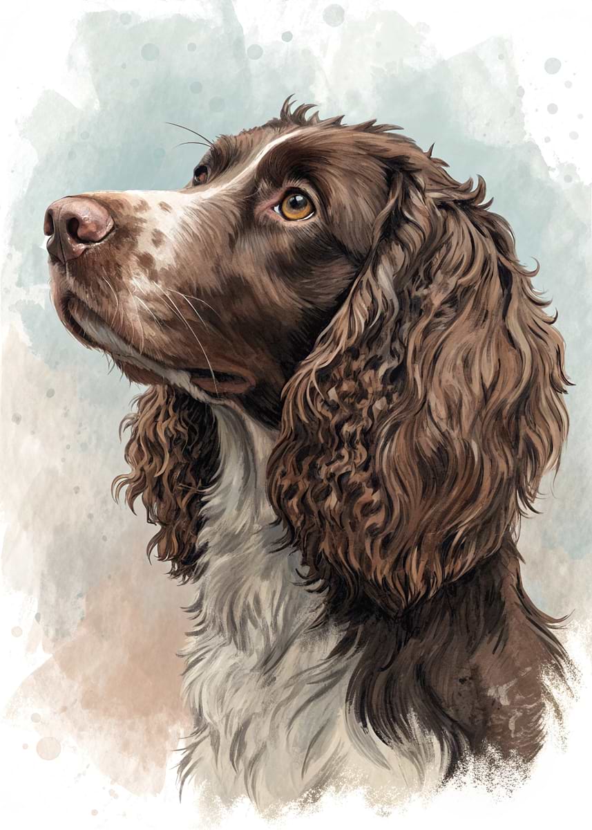 Springer Spaniel Print 'Springer Spaniel Portrait' Poster, picture, metal print, paint by ...