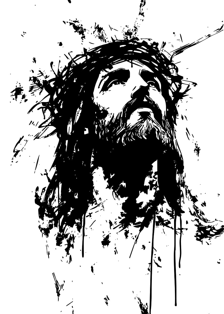 jesus-christ-black-and-white-portrait-poster-picture-metal-print
