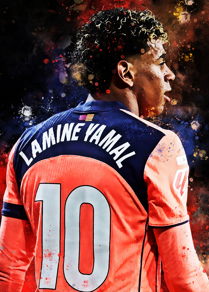 Yamal Rasmlar 'Lamine Yamal Soccer Player Art' Poster, picture, metal print, paint by ...