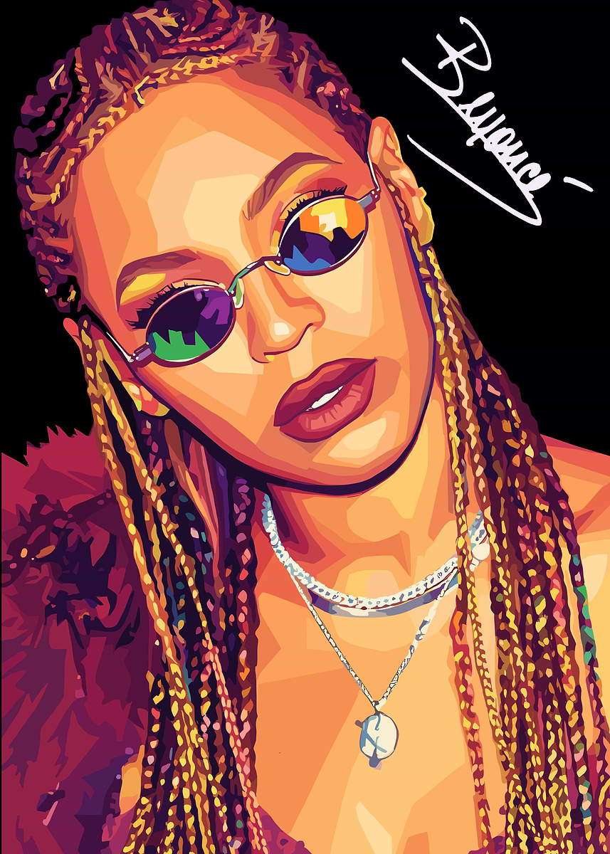 'Beyonce Digital Art Portrait' Poster, picture, metal print, paint by ...