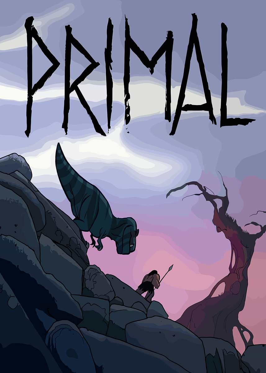'Primal: Dinosaur and Caveman Adventure' Poster, picture, metal print ...