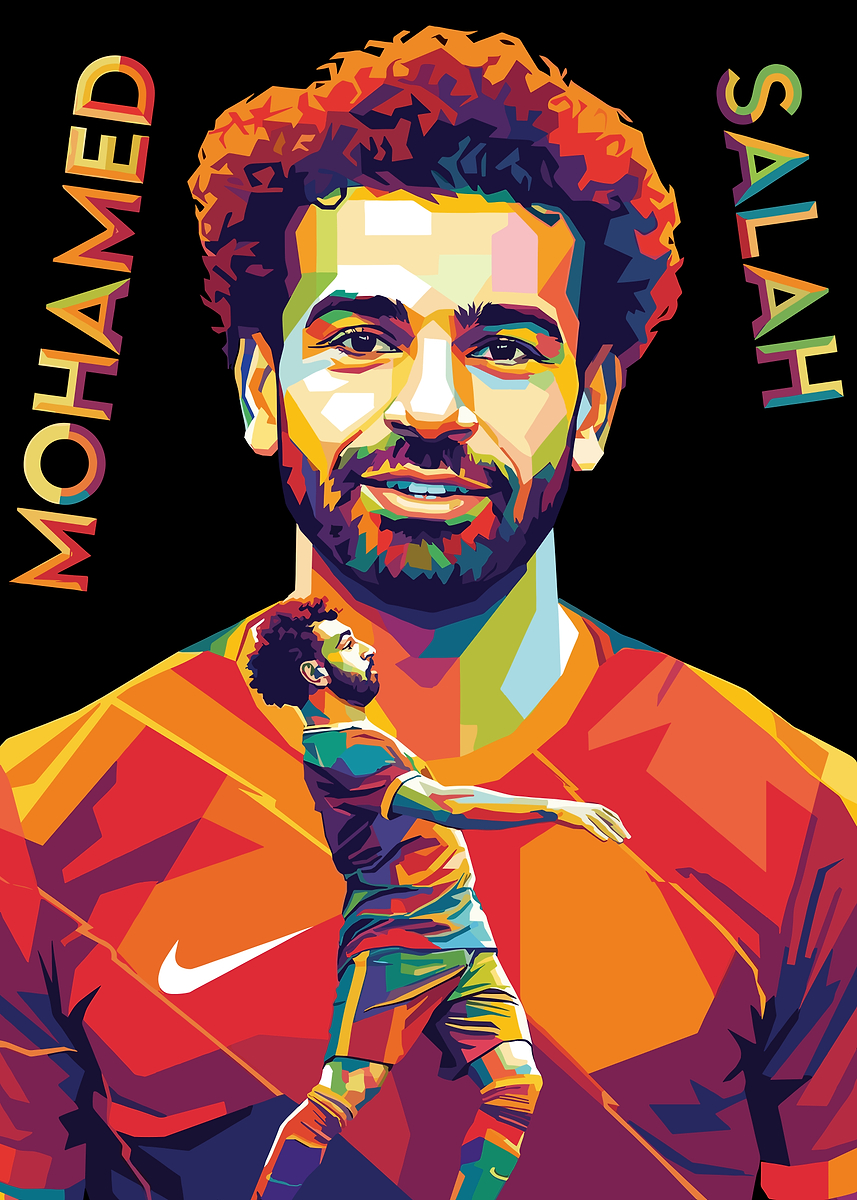 Mohamed Salah Colorful Portrait Poster Picture Metal Print Paint Mohamed Salah Colorful Portrait Poster Picture Metal Print Paint