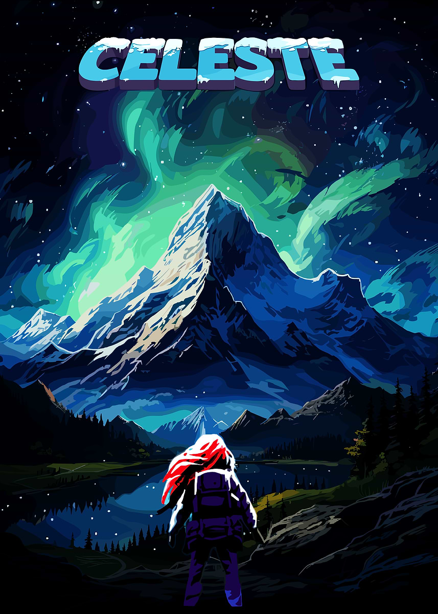 Celeste Mountain Adventure' Poster, picture, metal print, paint by