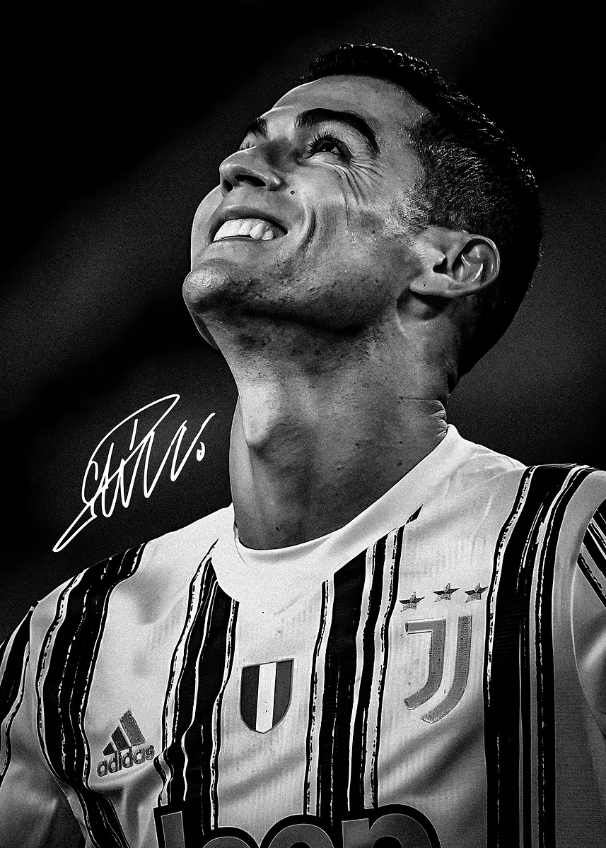 Ronaldo Rasm 'Cristiano Ronaldo Portrait' Poster, picture, metal print, paint by ...