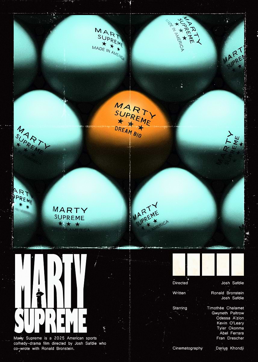 Marty Supreme Movie Poster' Poster, picture, metal print, paint by