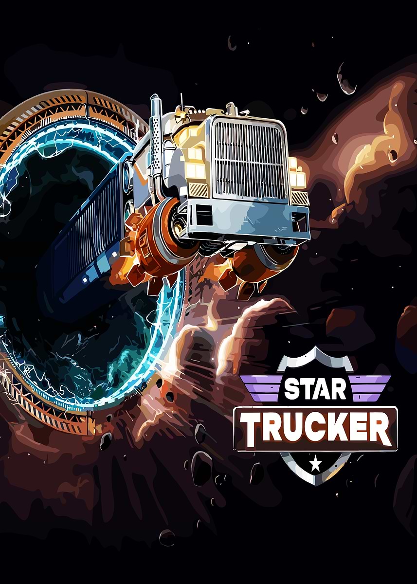 'Star Trucker in Space Portal' Poster, picture, metal print, paint by ...