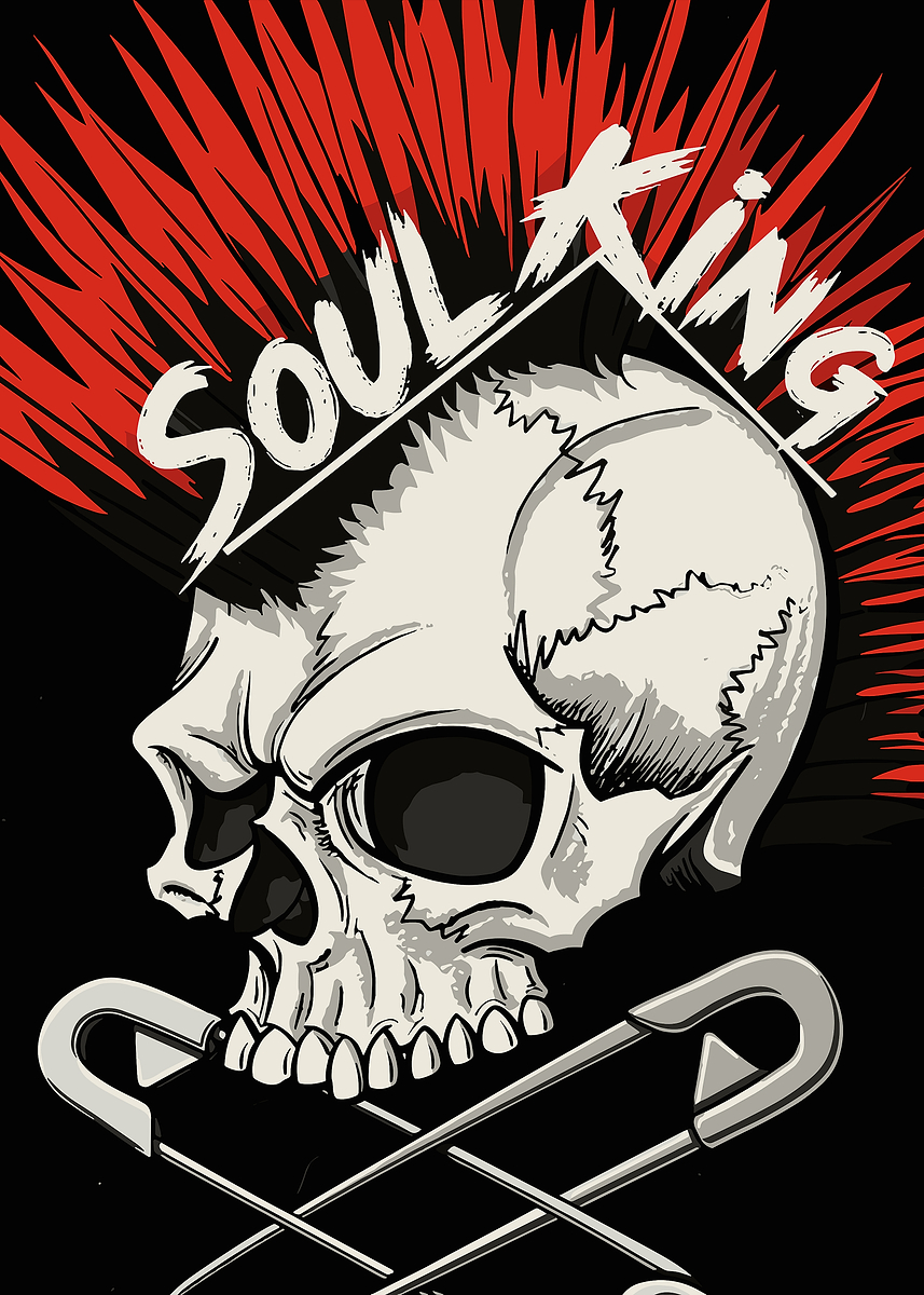 Soul King Rapper 'Soul King Punk Skull Illustration' Poster, picture, metal print, paint ...