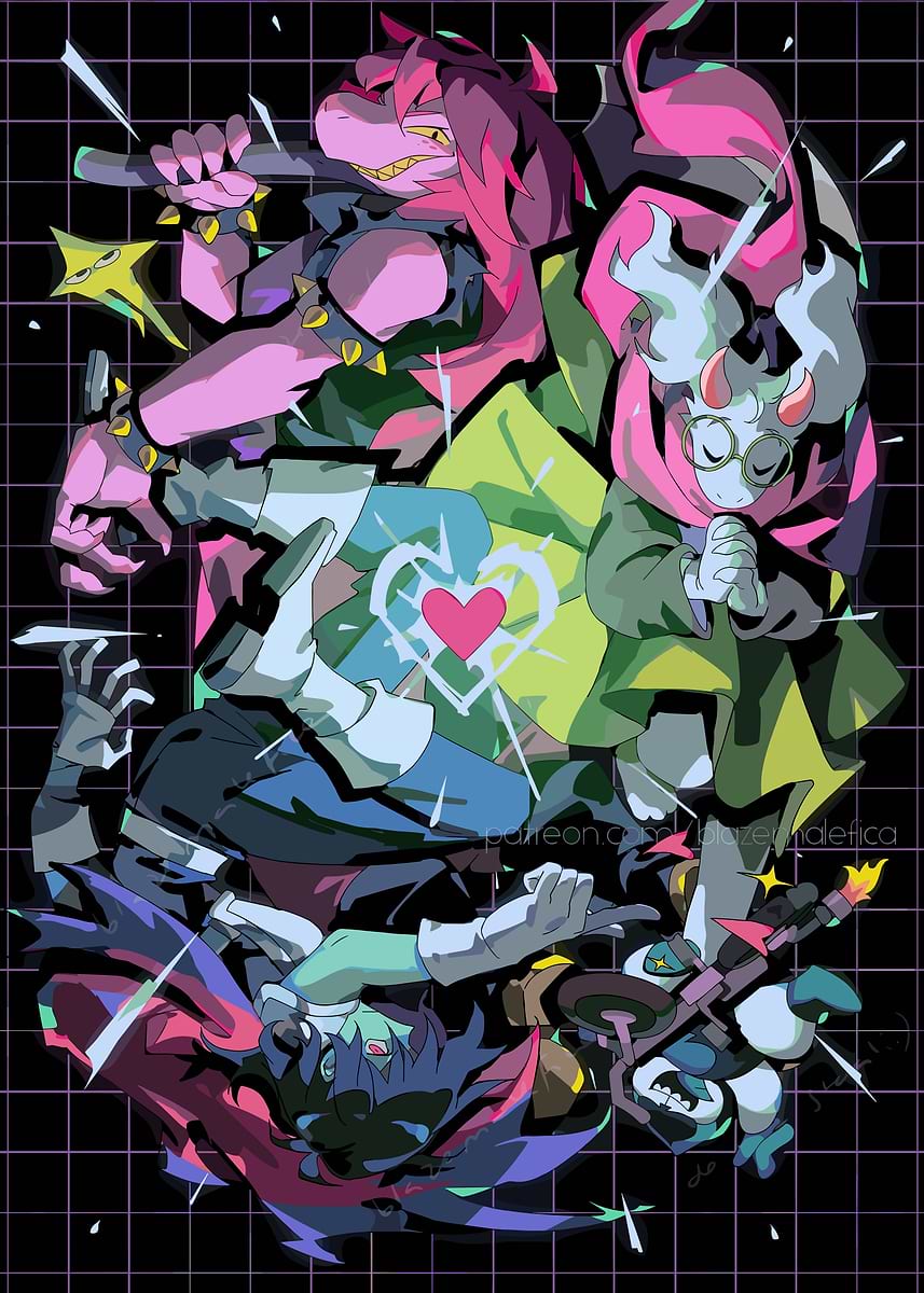 Deltarune Characters In Dynamic Poses Poster Picture Metal Print deltarune-characters-in-dynamic-poses-poster-picture-metal-print