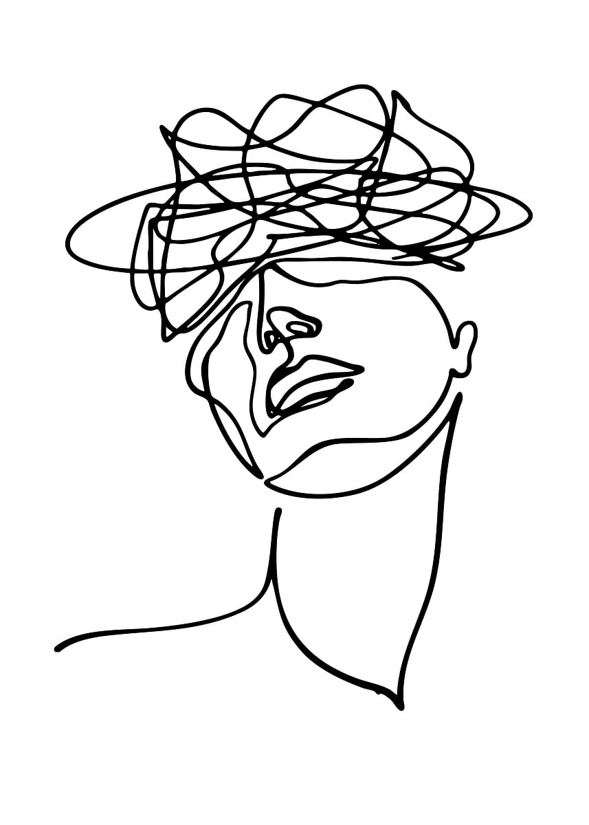 'Abstract Line Art Portrait' Poster, picture, metal print, paint by ...