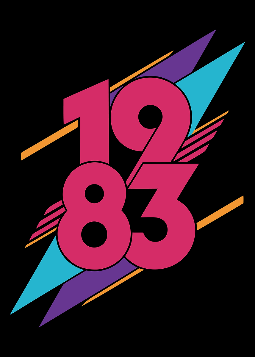 '1983 Retro Birthday Design' Poster, picture, metal print, paint by ...