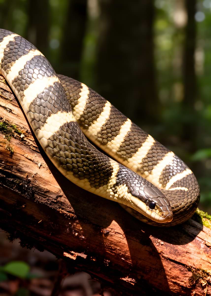 'Banded Snake on a Log' Poster, picture, metal print, paint by fjon ...