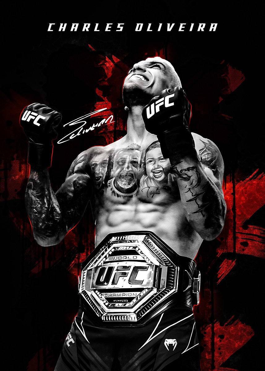  Charles Oliveira UFC Champion Poster Picture Metal Print Paint By 