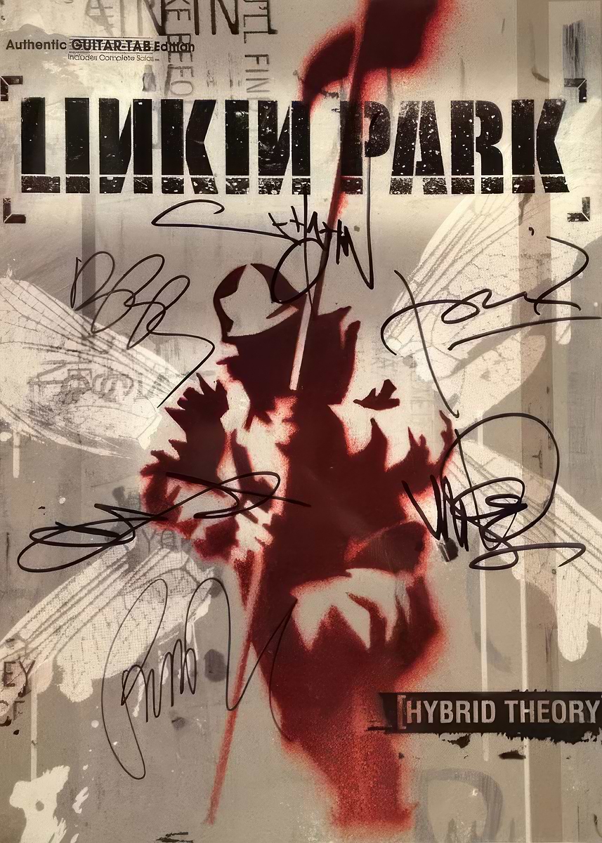 Linkin Park Hybrid Theory Autographed Guitar Tab Book' Poster