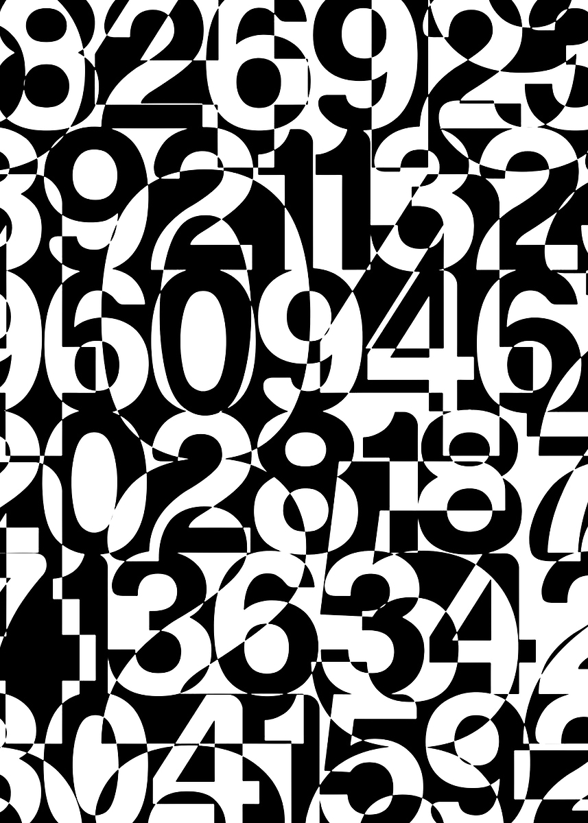 'Abstract Number Pattern' Poster, picture, metal print, paint by gell ...