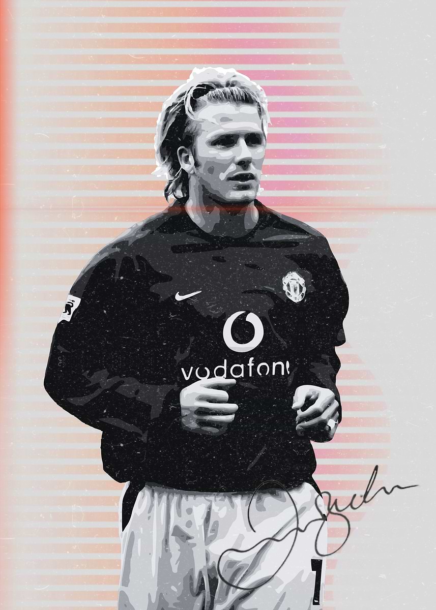 'David Beckham Manchester United Portrait' Poster, picture, metal print ...