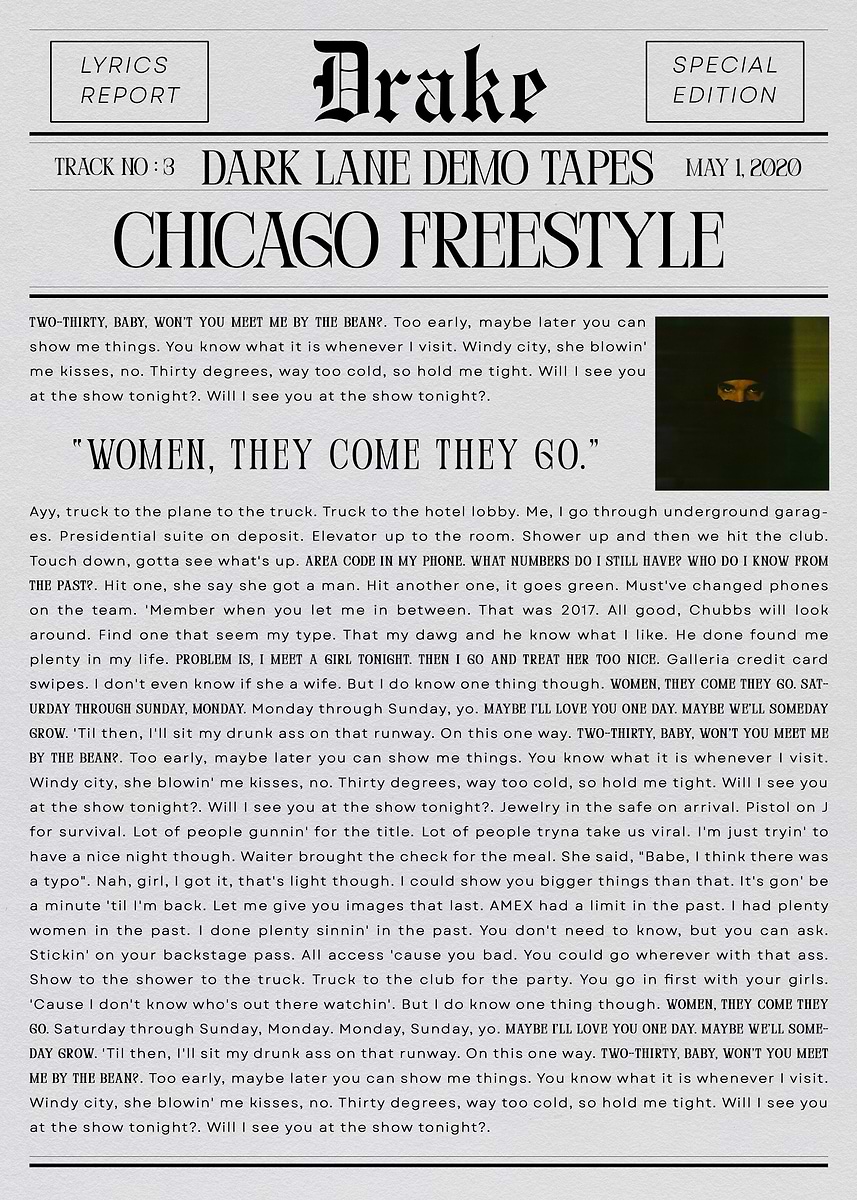 'Drake Chicago Freestyle ' Poster, picture, metal print, paint by ha ru ...