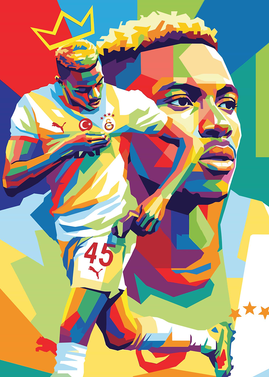  Football Player Pop Art Poster Picture Metal Print Paint By 