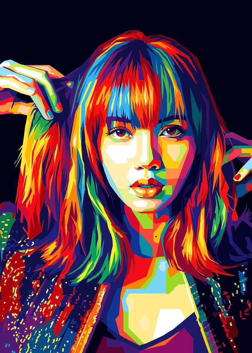 Pop Art Portrait of Lisa' Poster, picture, metal print, paint by